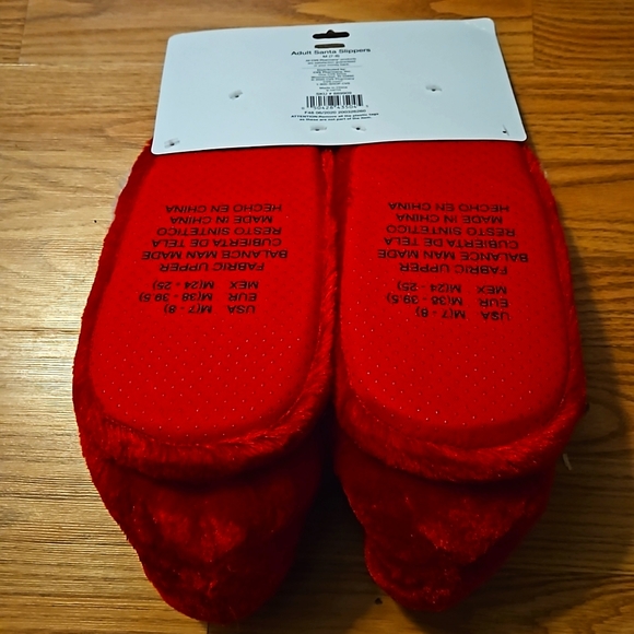 Merry Brite Adult Santa Slippers with Bells. Christmas New Size 7/8 - Picture 6 of 7